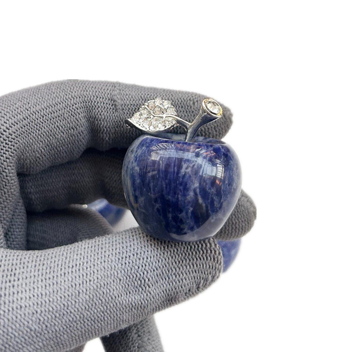 Sunshcat Natural Sodalite 1.18 Inchs Apple Crystal and Healing Stone Statues,Room Decoration Christmas Decorations Thanksgiving Gifts Office Gifts Collectibles