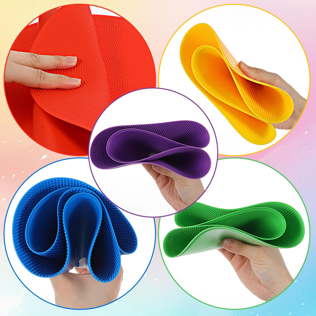 Douaowoc 24 Pieces 9 Inch Poly Spots, Anti-Slip Spot Markers Floor Spots, Waterproof Flat Filed Cones Poly Dots for Agility Drills, Basketball, Football Training, Sport Activities and Exercise
