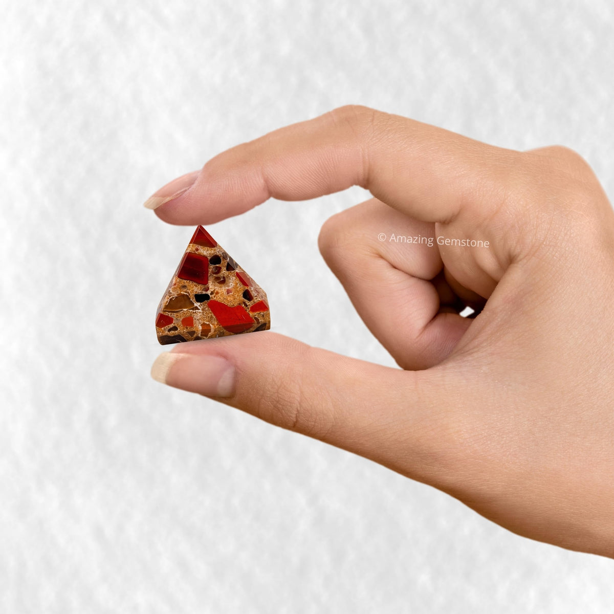Spotted Jasper Pyramid Crystal Healing Stones - 1" Great Pyramid Figurine of Natural Stone Pyramid for Meditation, Reiki, Chakra Balancing and Crystal Pyramids Grid