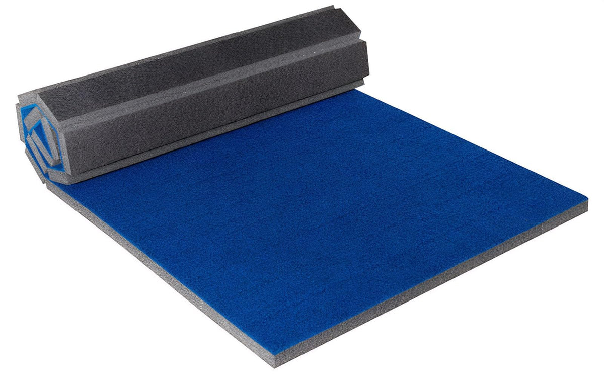 Premium Indoor Gymnastics Track Exercise Mat with Grippy Gym Carpet Top - Sturdy Foam Wrestling Mat for MMA, Cheerleading, and Fitness - Roll Out Design for Easy Setup