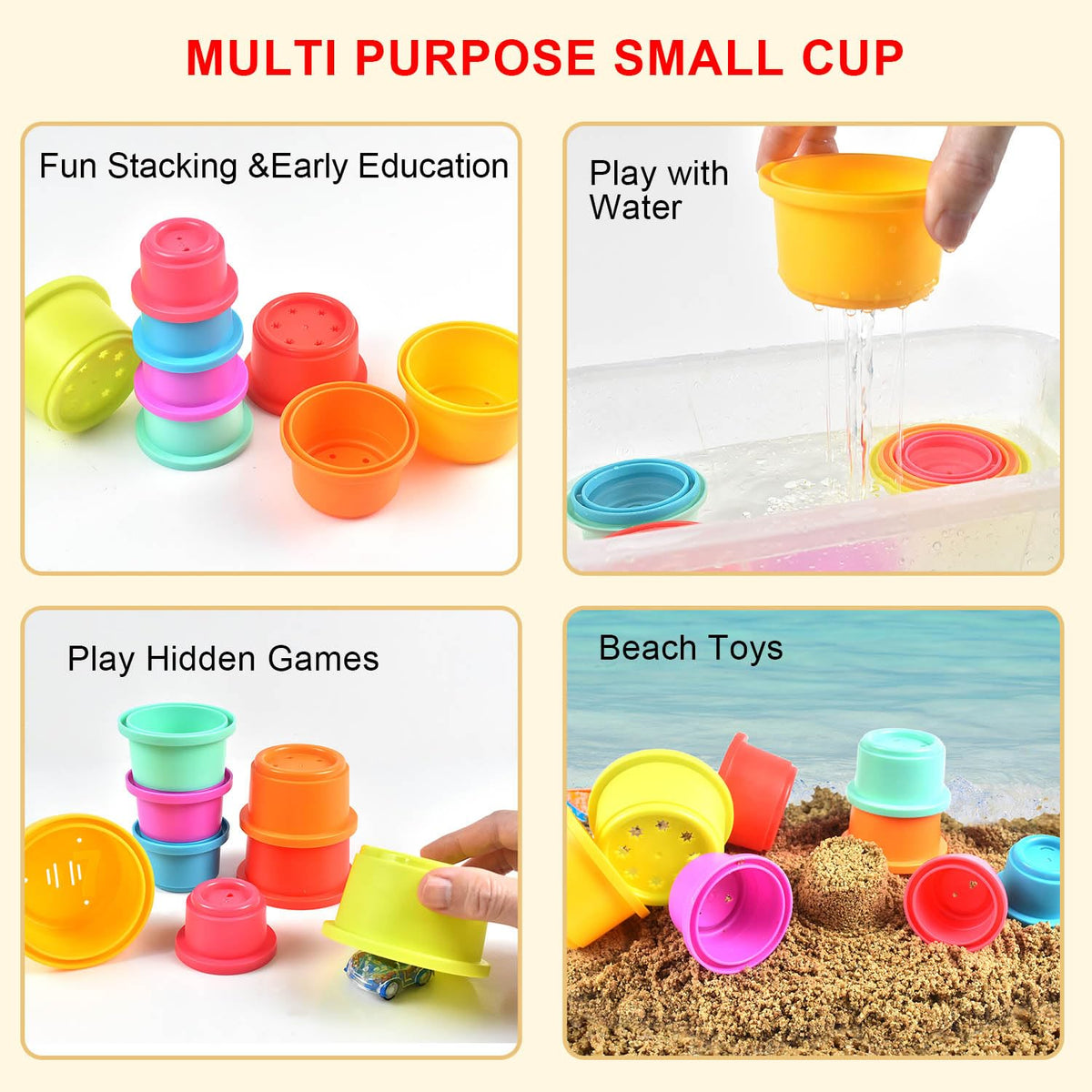 Cosaway Baby Stacking Nesting Cups Toys, Baby Toys 6 to 12 Months, Montessori Toys for Toddler Gifts 1 Year Old (617-97)