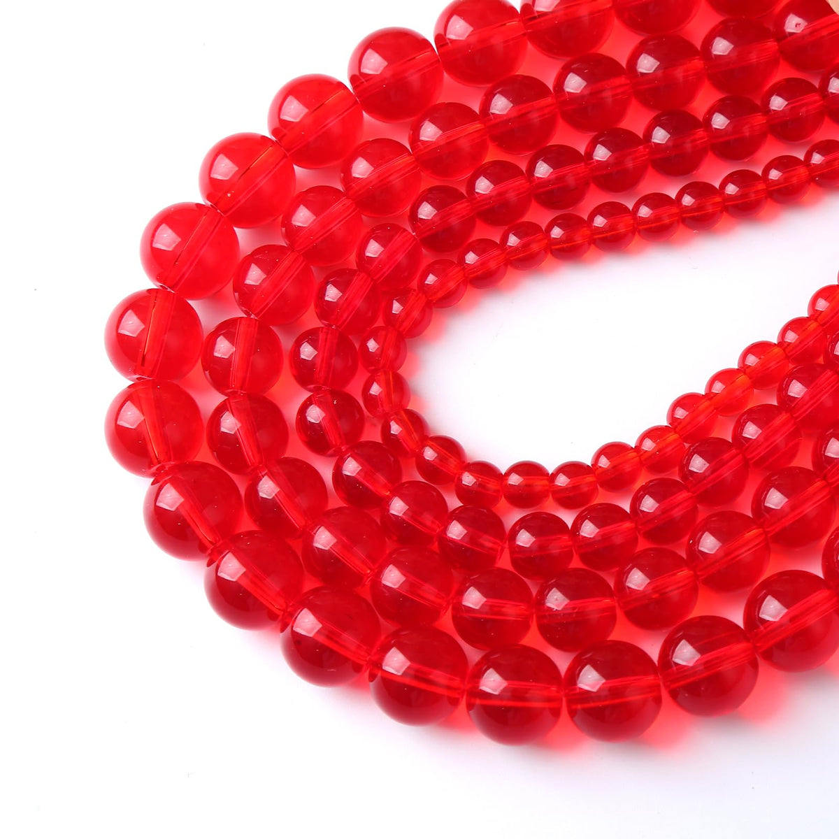 8mm 46pcs Garnet Red Glass Crystal Beads Natural Stone Beads for Jewelry Making Crystal Energy Healing Power Stone Beads DIY Bracelet Necklace Accessories (Red Glass, 8mm)