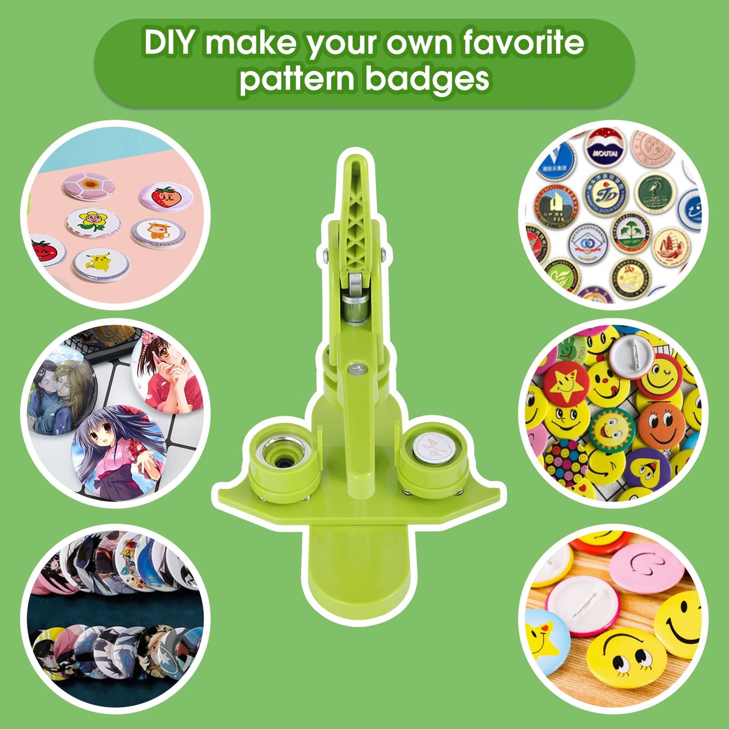 Button Maker Machine,25mm 1inch Button Maker 200Pcs Button Maker Press Machine Kit with Button Maker Supplies DIY Button Pin Maker Machine, for Kids DIY Gifts