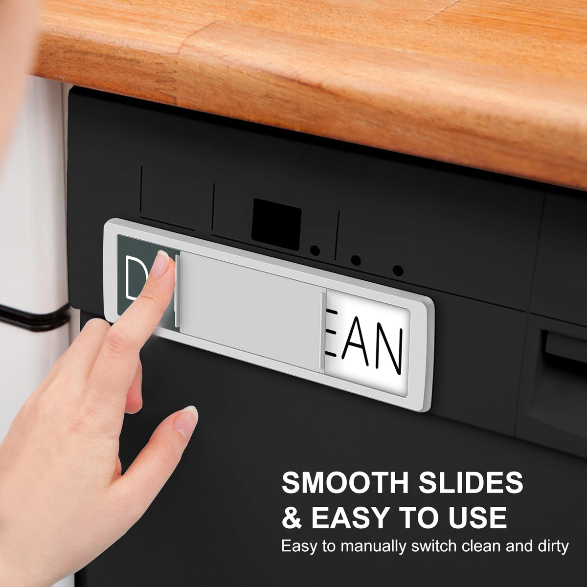 YauYik Dishwasher Magnet Clean Dirty Sign Shutter Only Changes When You Push It Non-Scratching Strong Magnet or Adhesive Options Indicator Tells Whether Dishes are Clean or Dirty (White/Grey)