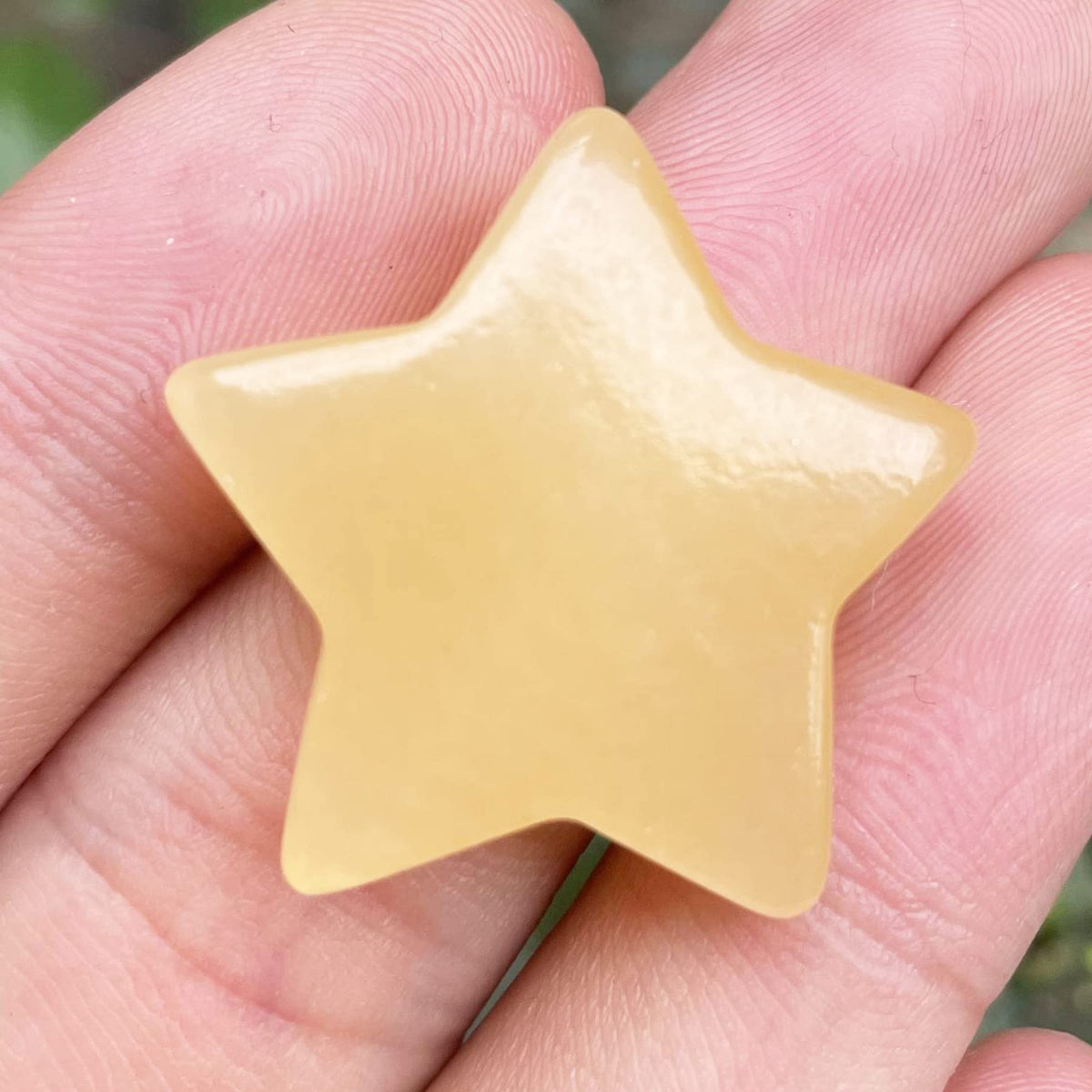 Fekuar Yellow Jade Crystal Star Chakra Stones for Reiki Healing Yoga Balance Meditation Polished Mini Pocket Palm Stone 1 Inch (30mm)