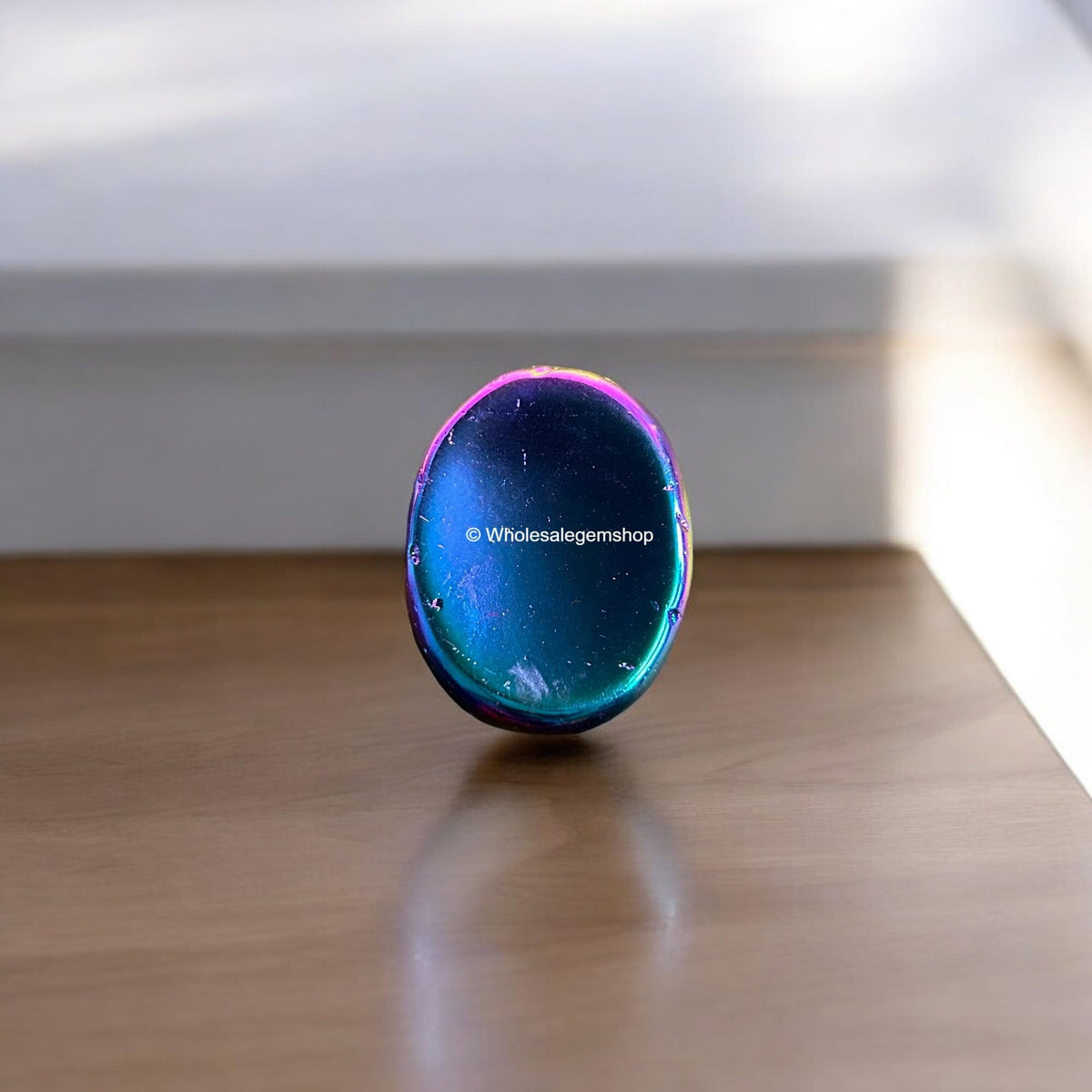 Titanium Aura Quartz Thumb Worry Stones Metaphysical Gemstone Crystal Healing Reiki Men Women Gift FENG Shui Positive Energy Love Wellness Palm Stones Wicca Powerful