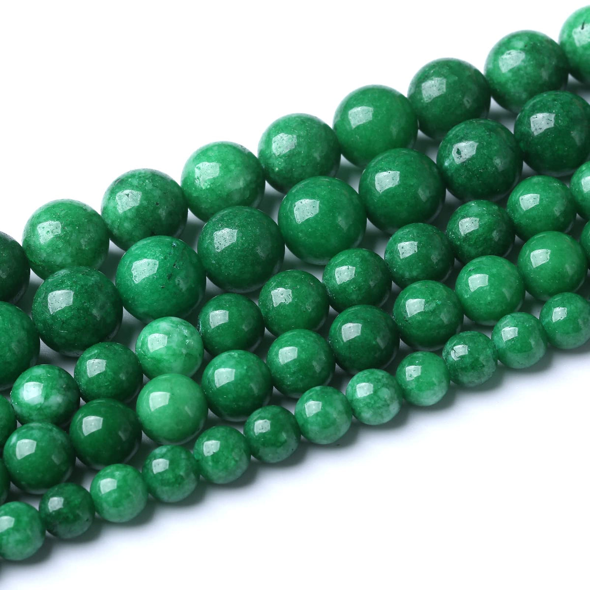 10mm 38pcs Natural Green Cloud Jades Beads Round Loose Gemstone Crystal Energy Healing Power Stone Beads for Jewelry Making DIY Bracelet (10mm, Green Cloud Jades)