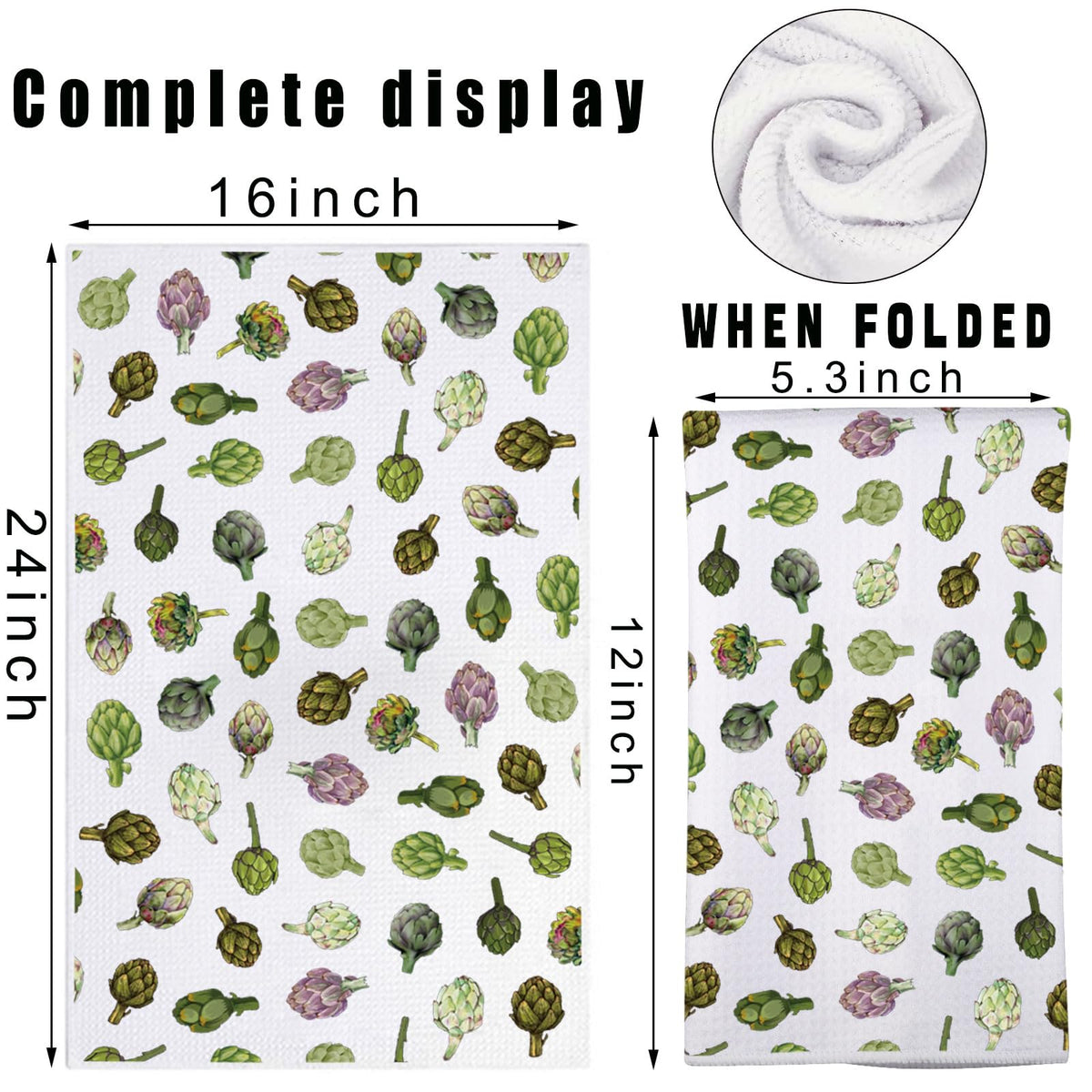 JNIAP Artichoke Kitchen Towel Artichokes Lover Gift Artichoke Queen Gift Artichokes Botanical Dish Towel(greenpurple Plant kt)