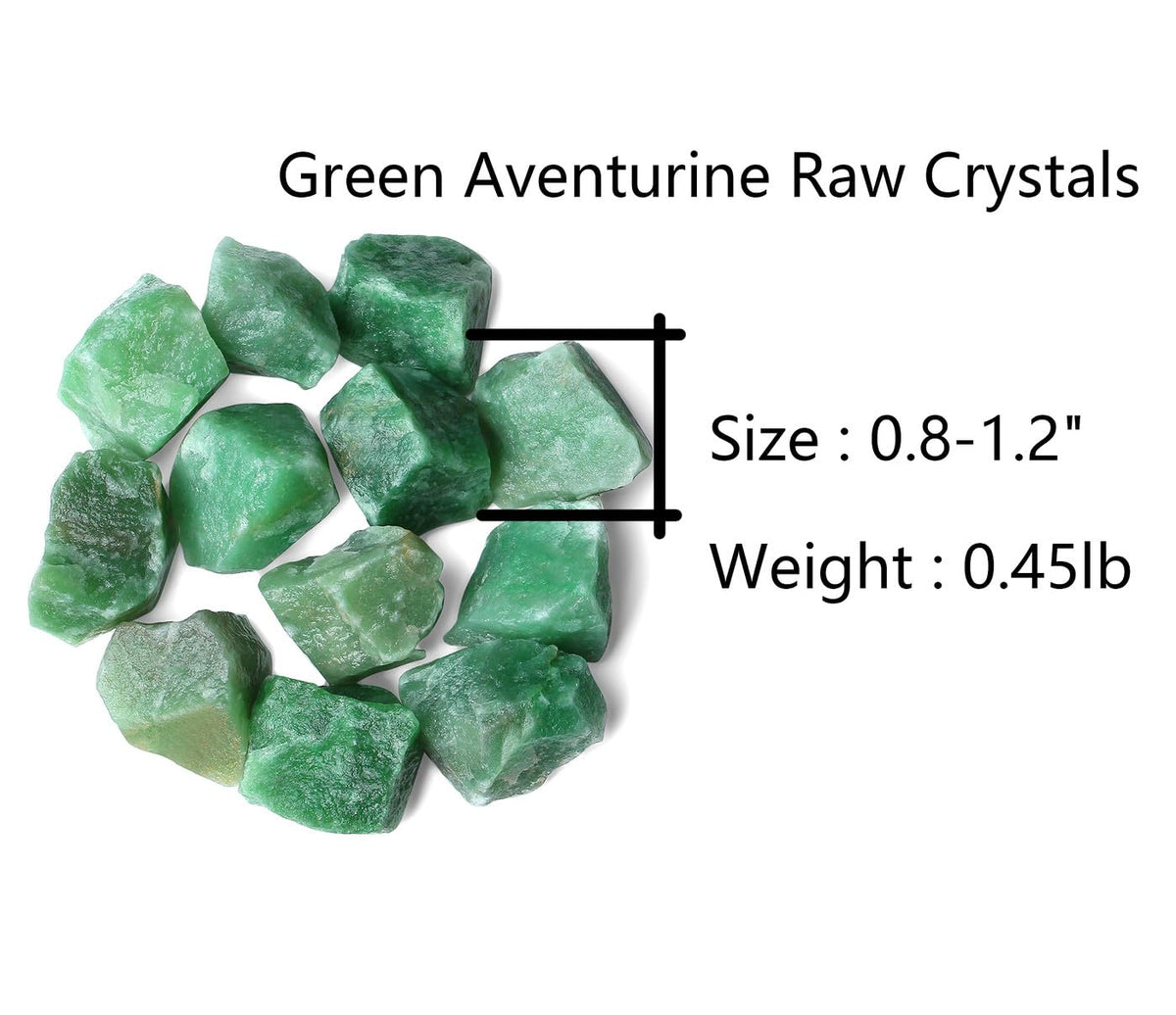 QINJIEJIE Green Aventurine Raw Crystals Natural Rough Stones Bulk Large 0.8-1.2" Rocks Reiki Gemstones Fountain Rocks for Tumbling Cabbing Polishing Wire Wrapping Wicca Decoration 0.45 lbs