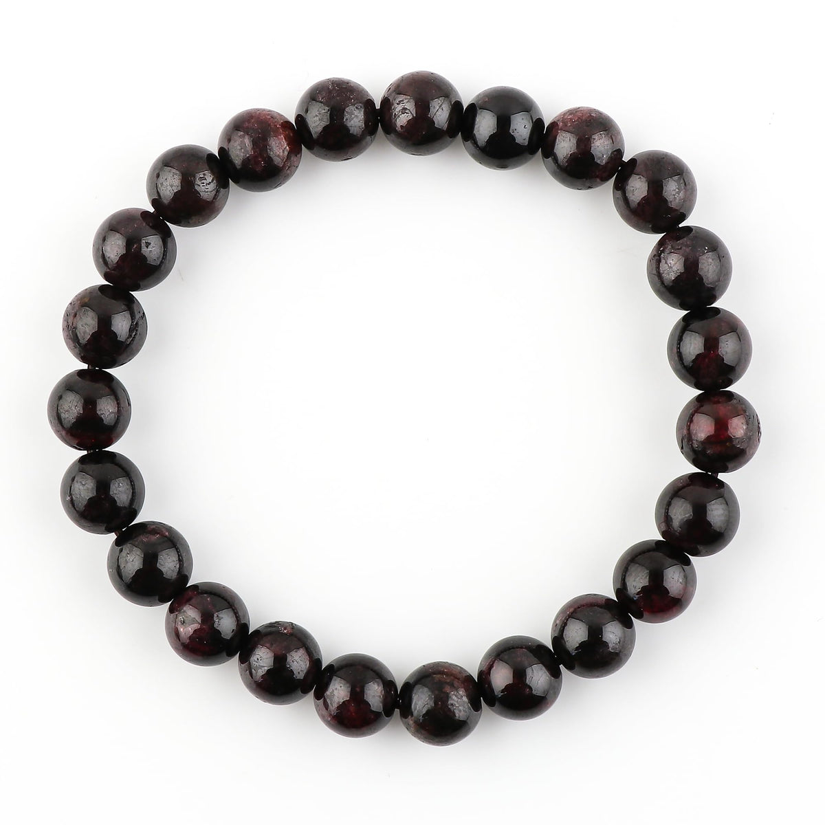 CRYSTALIS Red Garnet Bracelet for Boosting Love Drive-Confidence and Relationship - 8mm Beaded Bracelet for Women Men Unisex - Elastic Adjustable Size
