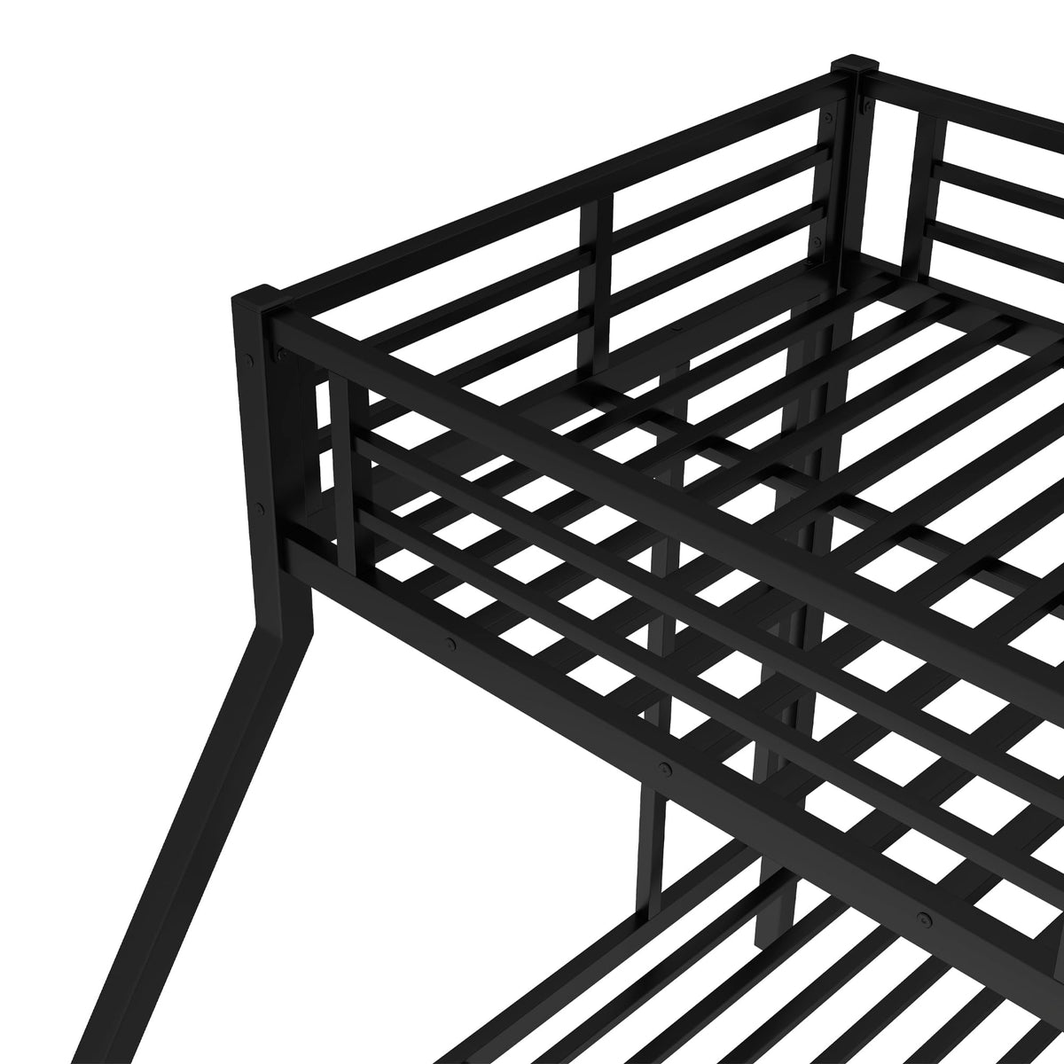 Bellemave Metal Twin XL Over Queen Bunk Bed for Adults/Kids,Heavy Duty Adults Bunk Beds with Guardrail & Ladders,Twin XL Over Queen Size Bunk Beds for Teens,Black