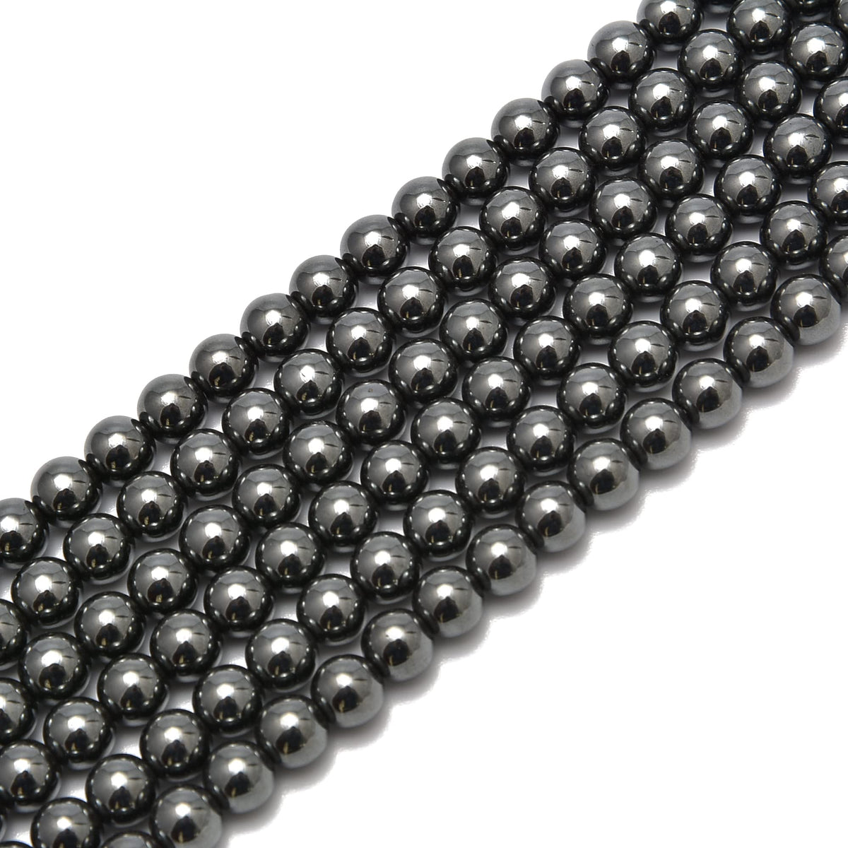 jodaying 10mm Grey Hematite Smooth Round Natural Gematone Loose Beads for Jewelry Making DIY Findings 1 Strand 15"