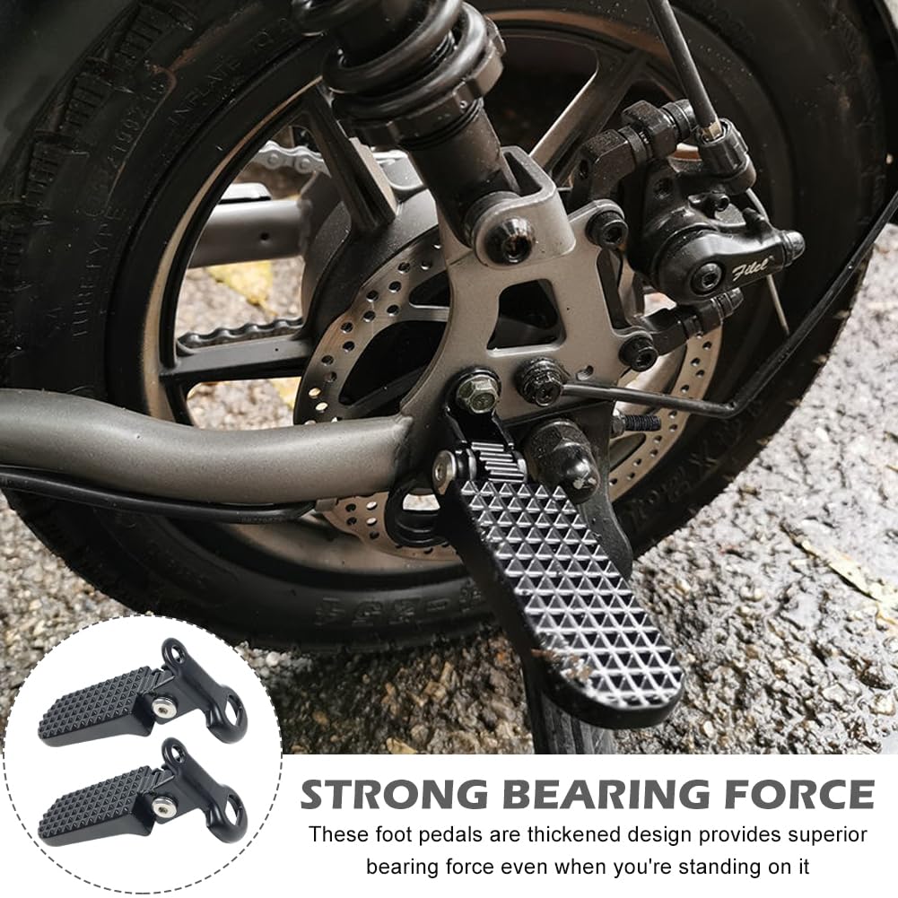 1 Pair Mini Bike Foot Pegs, Universal Bike Foot Rest, Aluminium Alloy Non-Slip Bikes Pegs, Folding Bikes Rear Pedals for Mountainbike, Folding Bicycle (颜色:Black)