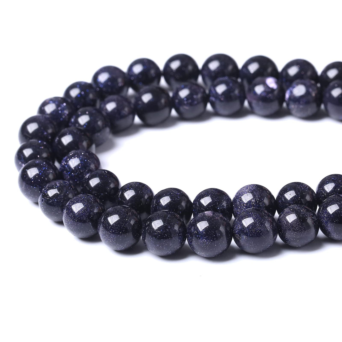 45PCS 8MM Natural Blue Sand Stone Beads Energy Healing Beads for DIY Jewelry Bracelet Necklace Making for Jewelry Making15Inch