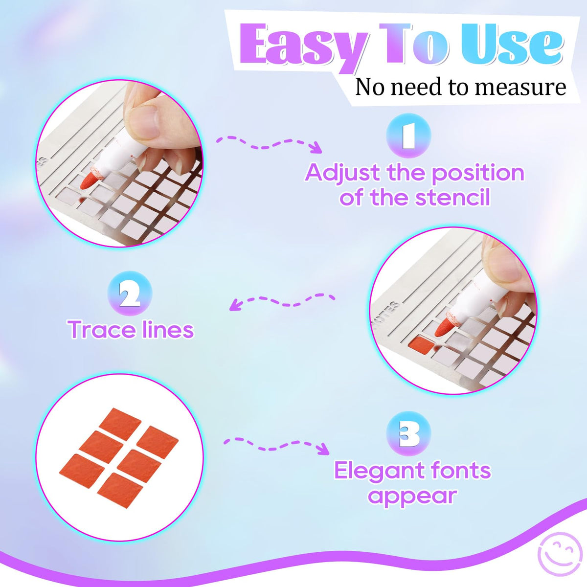 UCEC 3 Pack Metal Stencils for Journaling, Reusable Planner Stencils for Bullet Journal, Engraving & Scrapbooking, Metal Journal Templates for Habit Tracker, Calendar, Lists & DIY Crafts