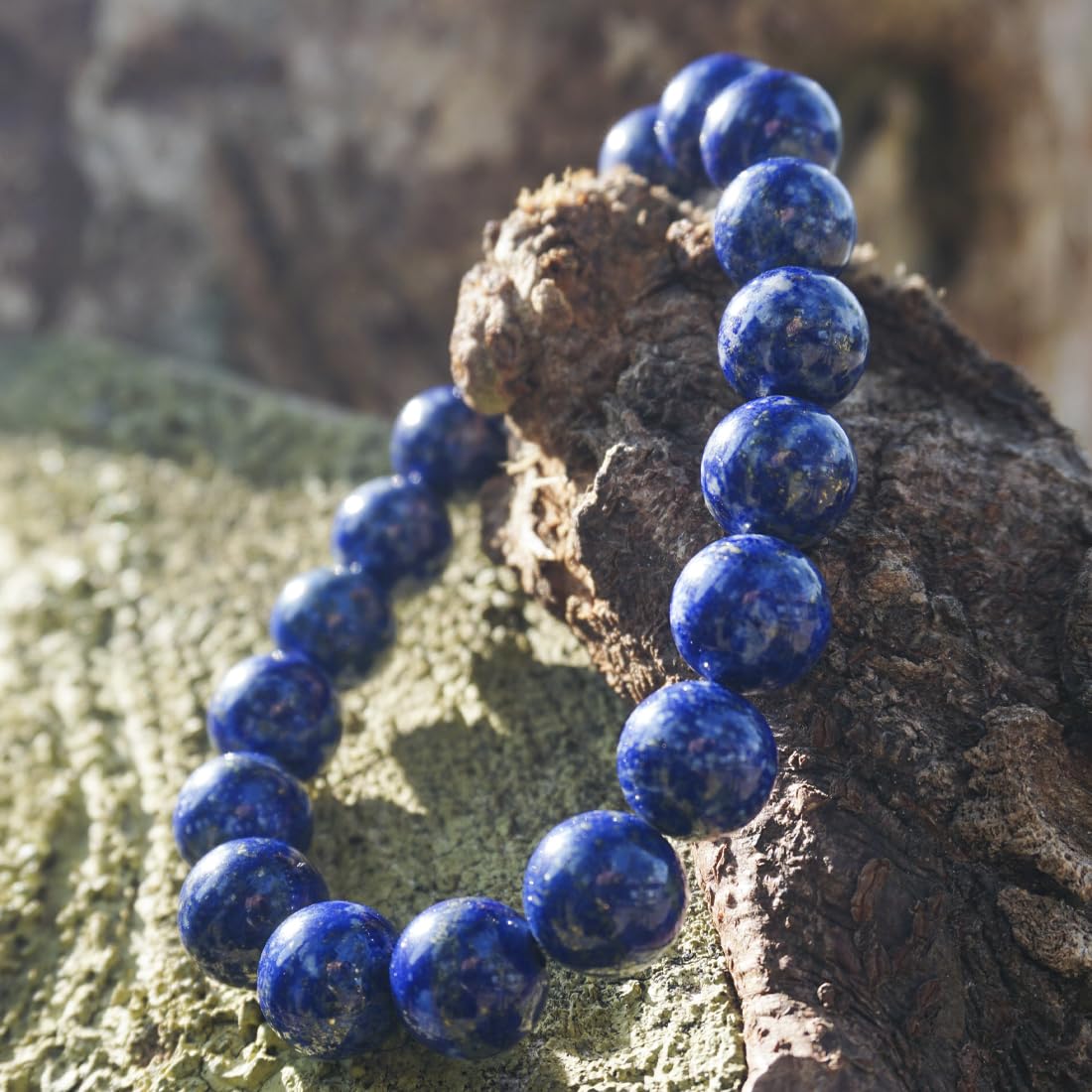 10mm Lapis Lazuli Bracelet | Natural Royal Blue Throat & Third Eye Chakra Crystal Gemstone Beads - Handmade Meditation Protection Jewelry | Beading Tool Kit - Fits for 7-8" Large Wrist