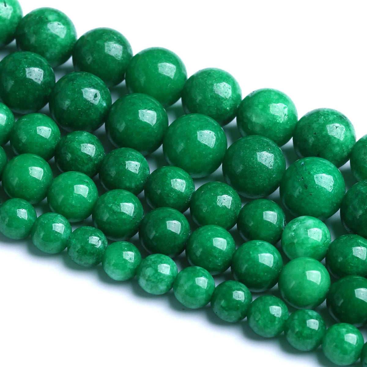 12MM 32PCS Natural Stone Green Cloudy Jade Spacer Loose Beads for Jewelry Making DIY Bracelet Necklace 1 Strand 15’’
