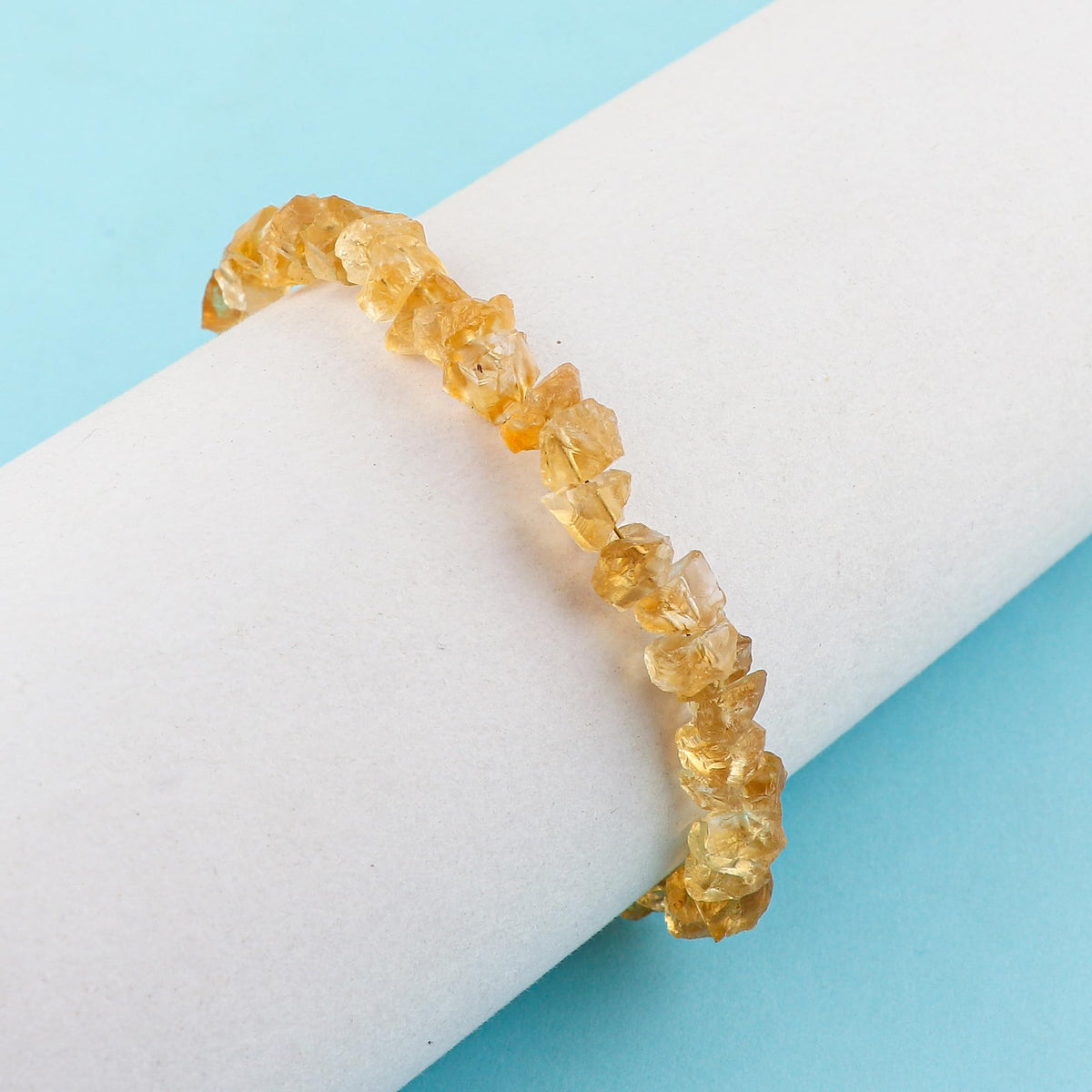 CRYSTALINES Natural Raw Yellow Citrine Gemstones Bracelet, Assorted Rough Stones, Healing Crystals, Handmade Hypoallergenic Jewelry for Women, November Birthstone, Gold Plated Chain 7+1inch
