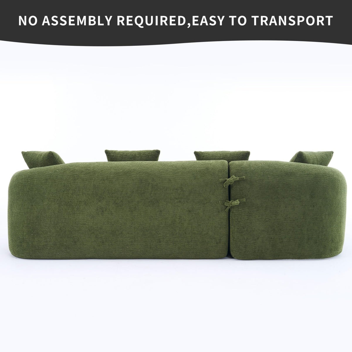 KEIKI L-Shaped Chenille Modular Sectional Couches with Chaise Lounge & 4 Pillows, 3 Seater Oversized Upholstered Luxury Plush Cloud Sofa for Living Room Apartment, Full Sponge Compression