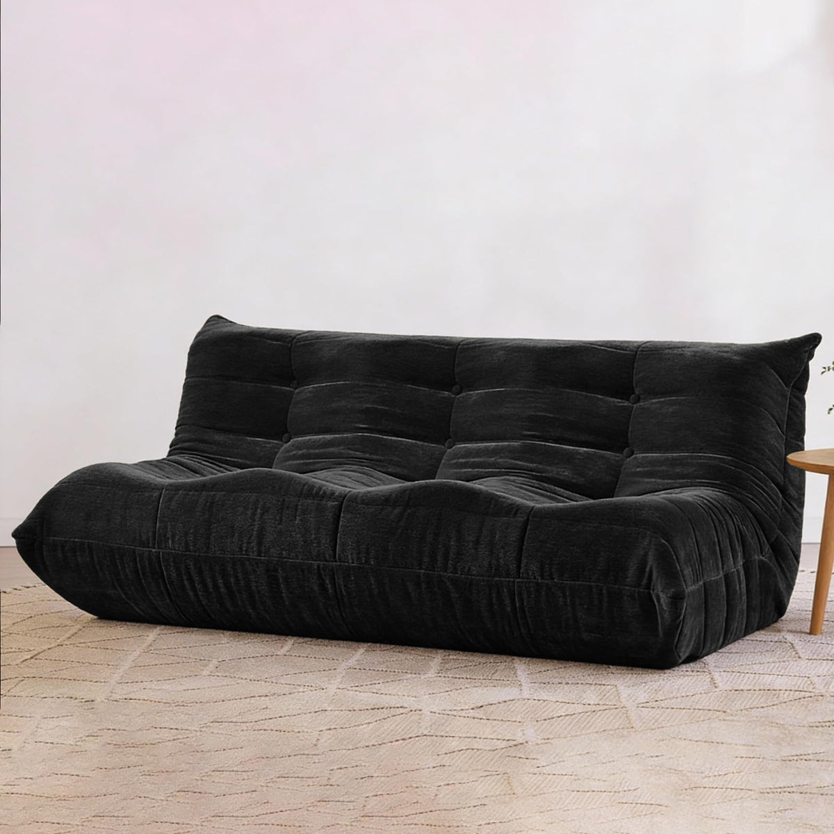 SUYOLS Bean Bag Chair, 3 Seater Fireside Chair Large Bean Bag Sofa for Adults, Memory Foam Chairs Gaming Chairs with Comfy Design & Soft Fabric, Lazy Floor Sofa for Living Room, Bedroom, Dark Gray