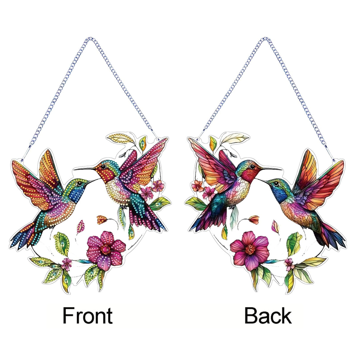 STGLCR Hummingbird Diamond Art Suncatcher,DIY Special Shape Hanging Diamond Gem Art,Window Pendant Ornament Suitable for Sparkling Garden, Window Wall Decoration Painting 7.8INCH