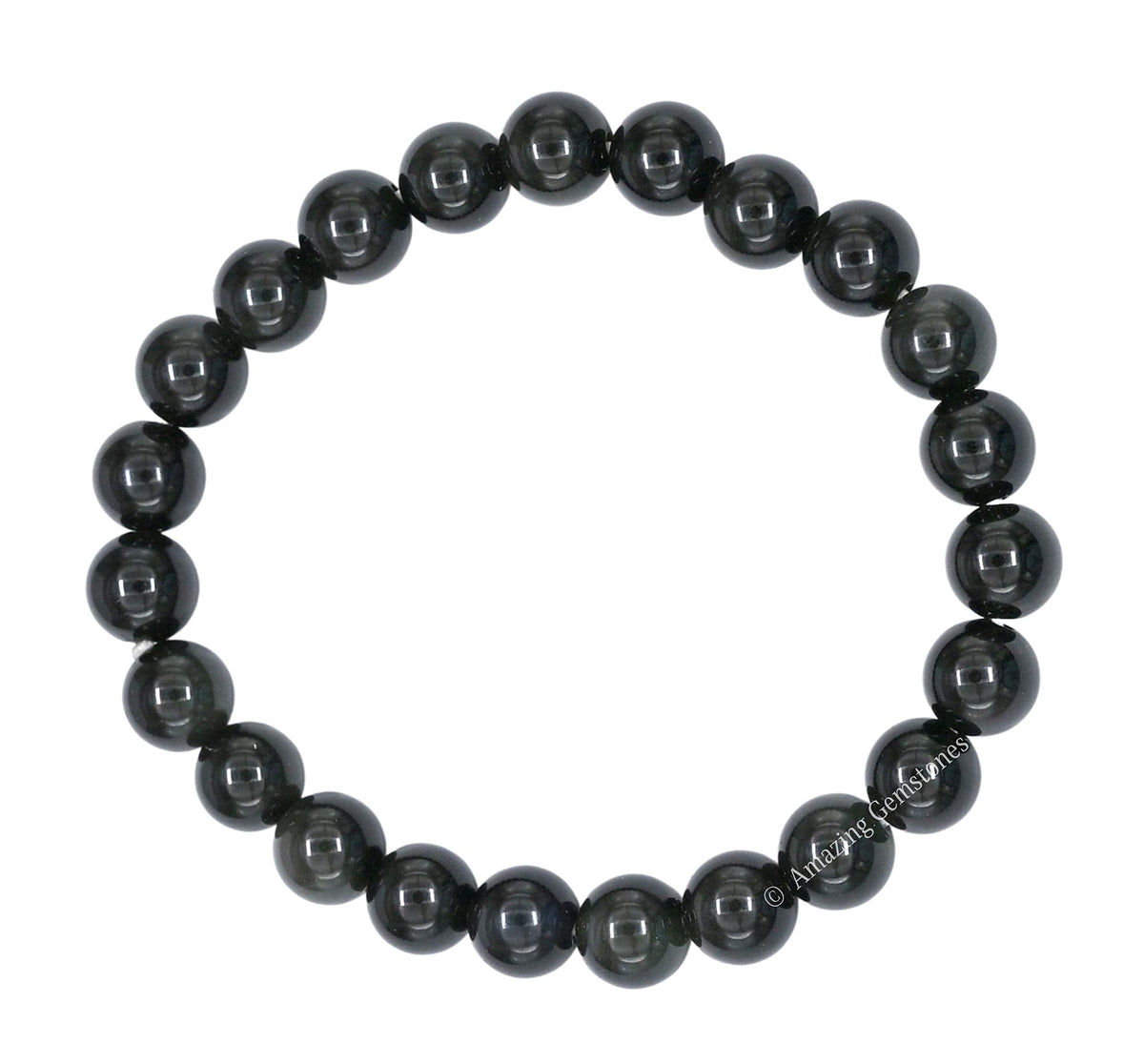 Amazing Gemstone Crystal Bracelet for Women Men's Gifts - Protection Healing Crystal Bracelet - 8mm Gemstone Beaded Stretchable Bracelet Pulseras Para Hombres Mujer Stocking Stuffers Mothers Day Gift (Silver Sheen Obsidian)
