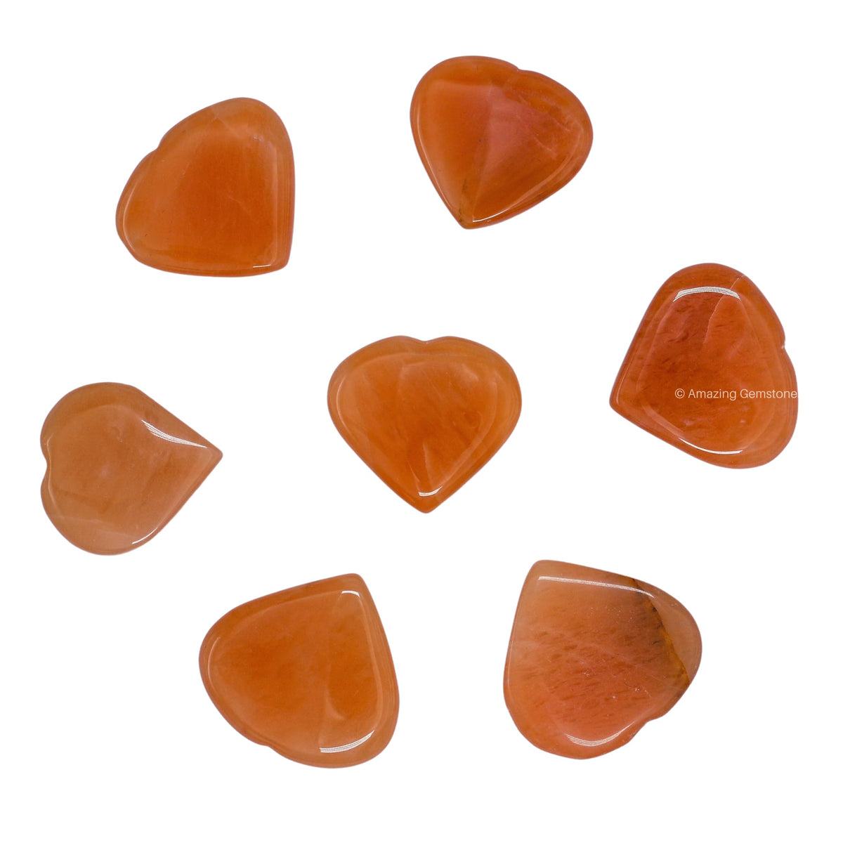 Amazing Gemstone Red Aventurine Stone Heart - Pack of 2 Crystal Heart Stones Rocks - Corazones De Piedra Crystals and Healing Stones Heart Shaped Crystal - Stocking Stuffers Gifts