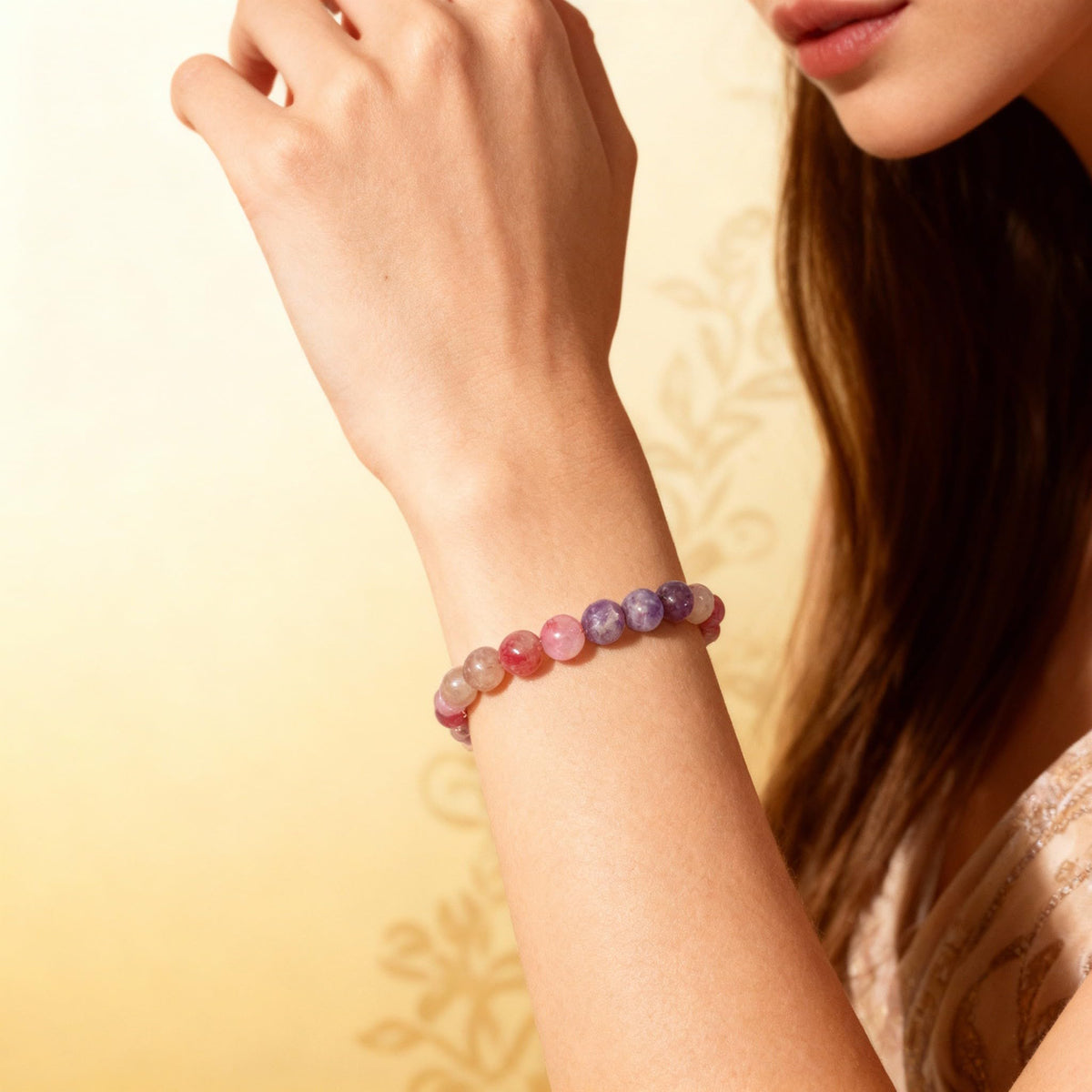 The Vida Handmade AAA+ Quality Crystal Stretch Elastic Bracelet - Nature Gemstone - Jewelry Gift - Holiday Gift - For Women & Men (Unicorn Stone)