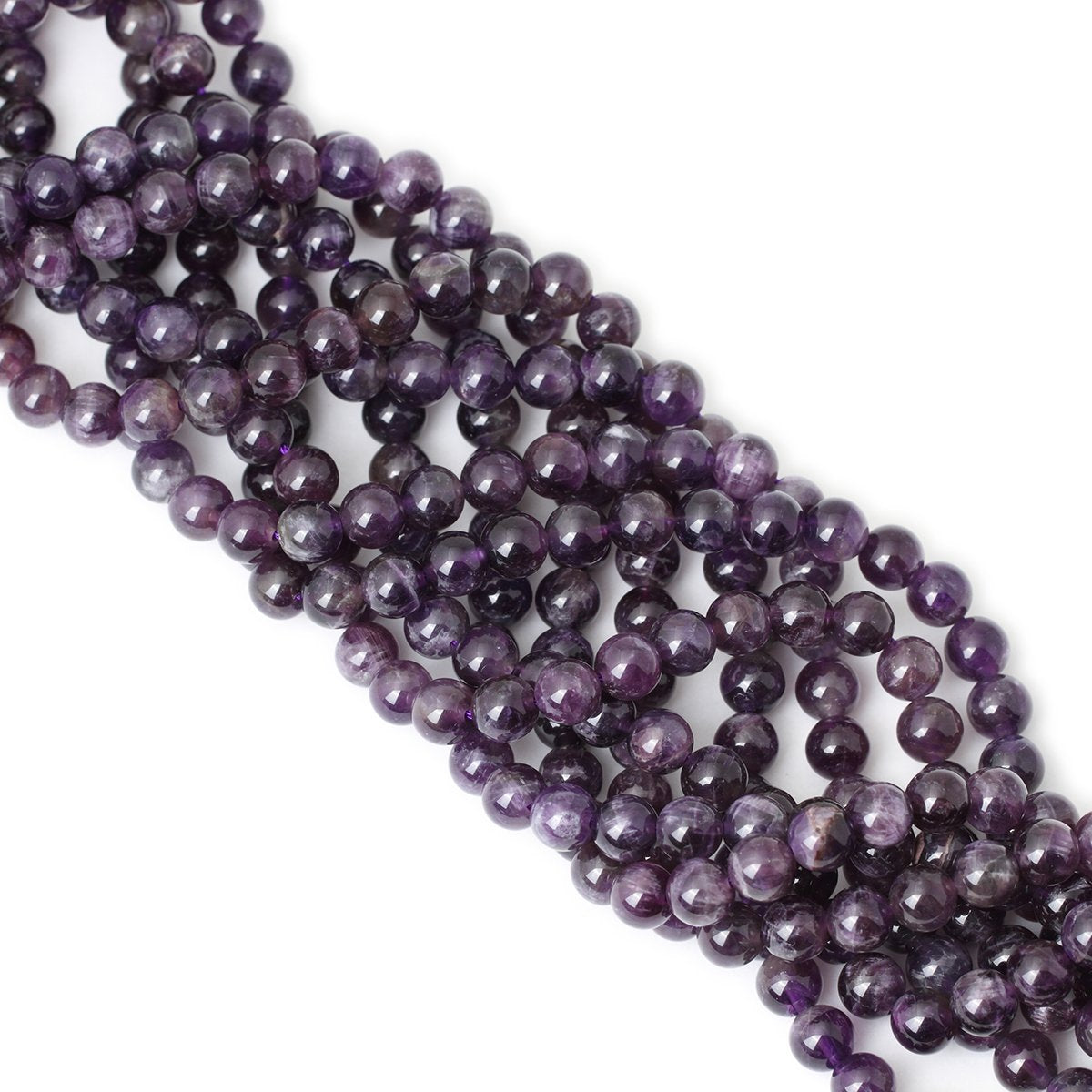 CHEAVIAN 45PCS 8mm Natural Amethyst Gemstone Round Loose Beads Crystal Energy Stone Healing Power for Jewelry Making 1 Strand 15"