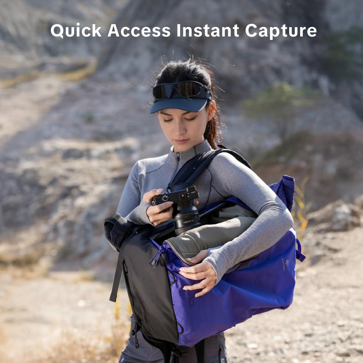 PGYTECH OnePro Ultralight Camera Backpack, Expandable Camera Bag 30L for Photographers, Outdoor Travel Bag with Dividers and 16" Laptop Sleeve, Compatible with DSLR/Drones/Mirrorless (Aurora Purple)