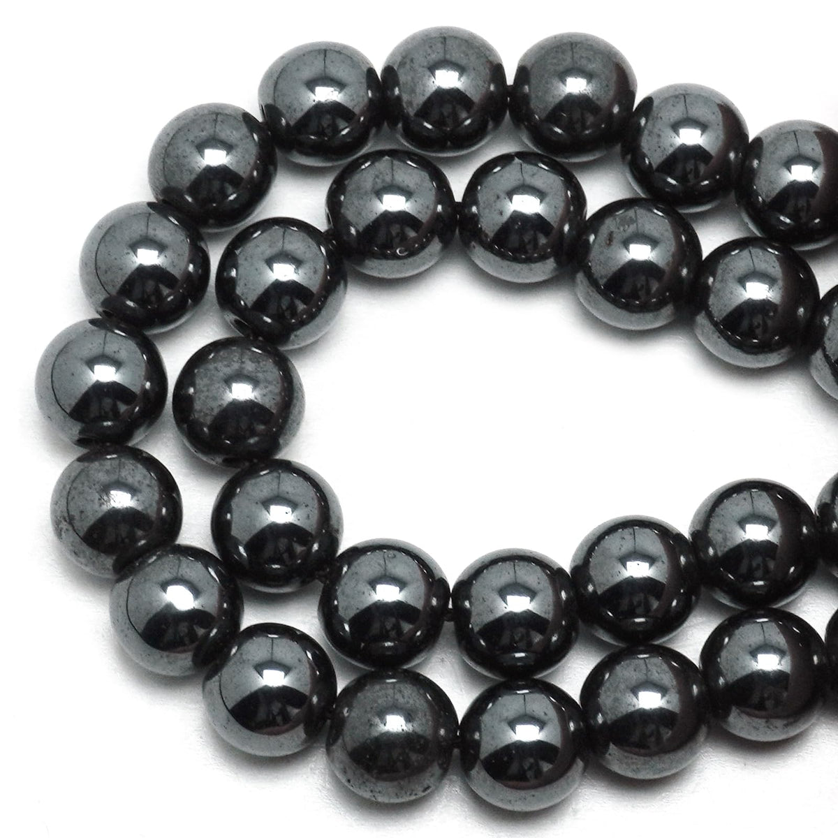 DIQIO Natural Hematite Beads for Jewelry Making - Stone Beads Gemstone Beads for Bracelets, 6mm Silver Round Loose Beads(58-60pcs, 6mm, Hematite)