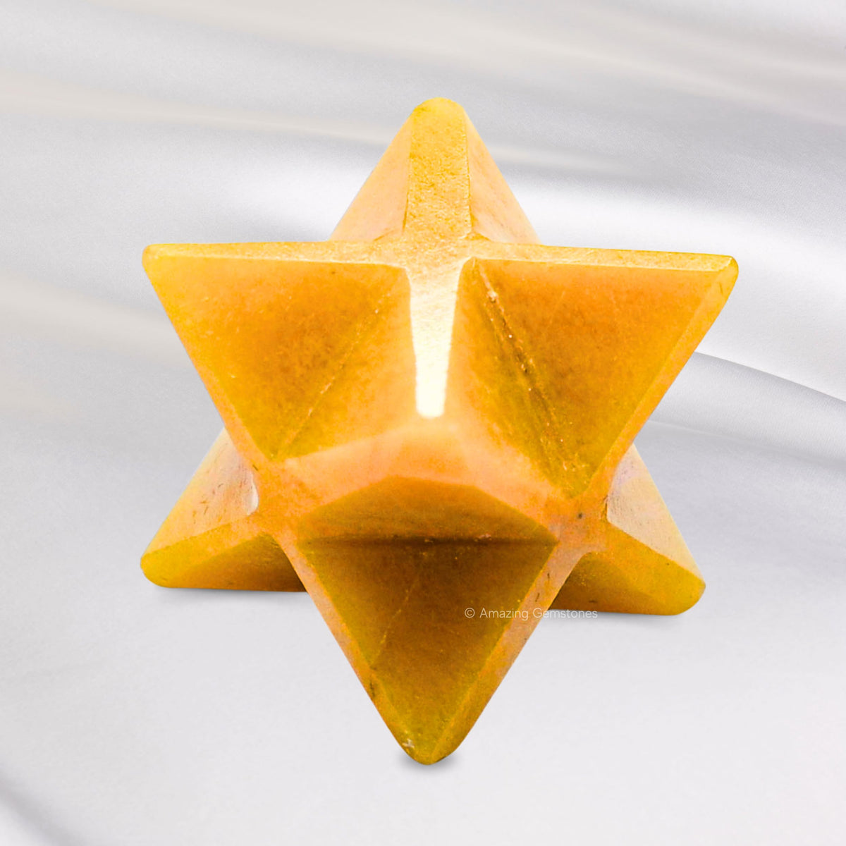 Amazing Gemstone Yellow Jasper Merkaba Crystal - 0.75 Inches Metaphysical Merkaba Star for Meditation - Energetic Tetrahedron Crystal and Healing Stones and Healing (15-20mm)