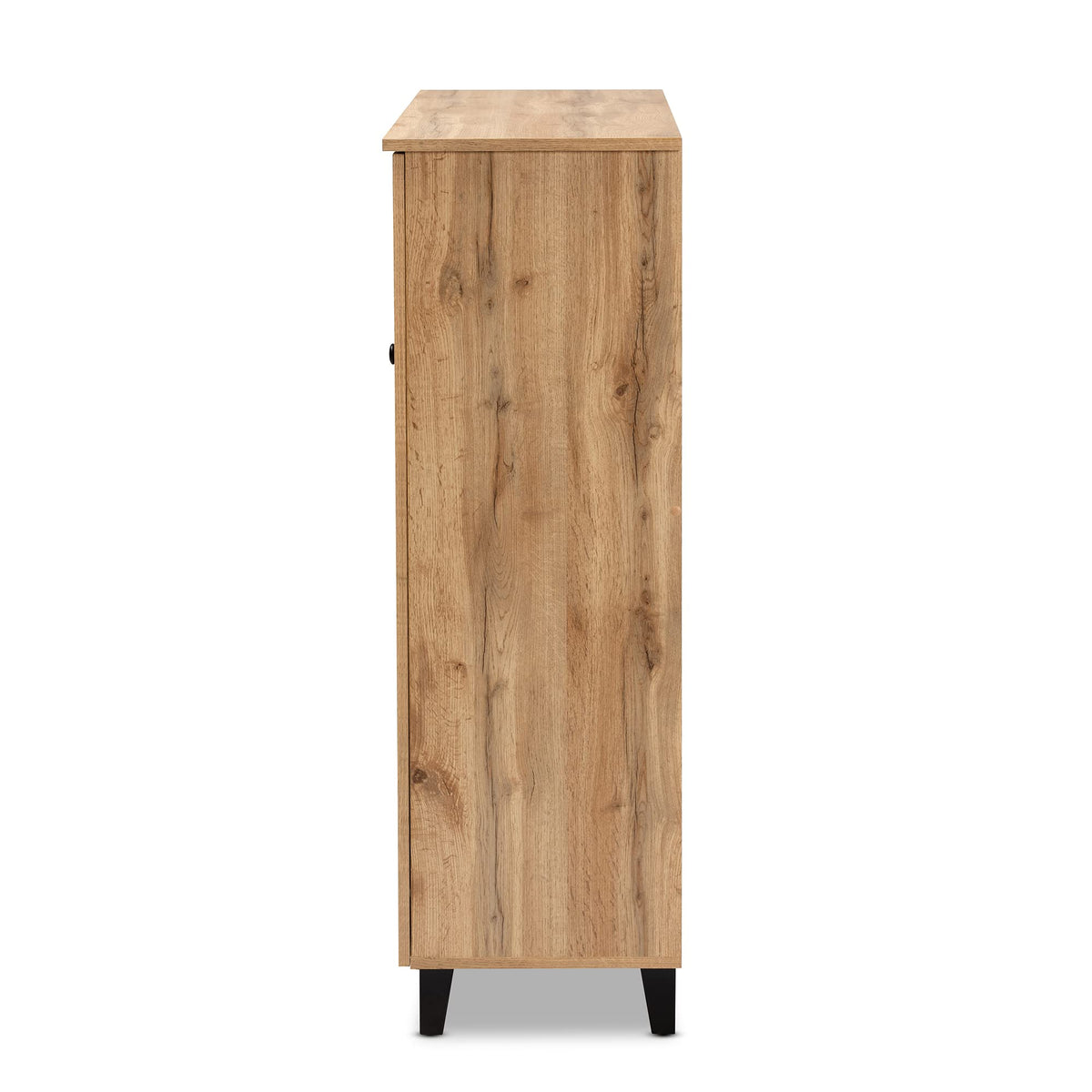 Baxton Studio Coolidge Shoe Cabinets, Oak Brown/Black