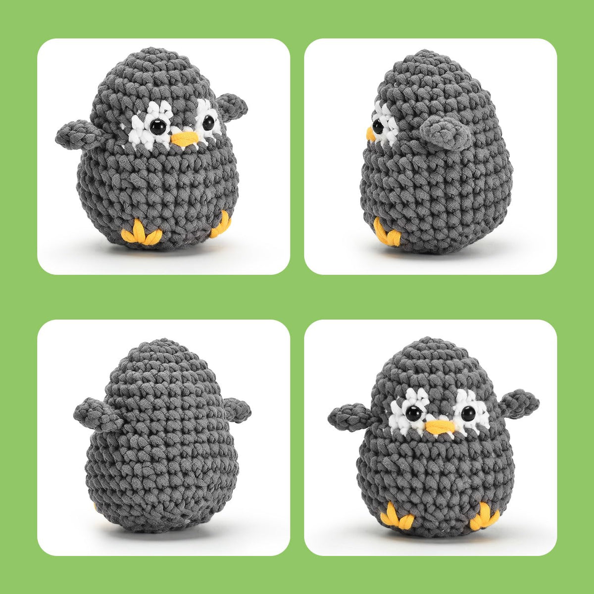 Zepiany Crochet Kit for Beginners, Crochet Kit for Adults Easy Arts Crochet Animals Crafts, Knitting Kit Crochet Kits Women Men with Step-by-Step Video Guides Crochet Gifts, Penguin Bee Bunny