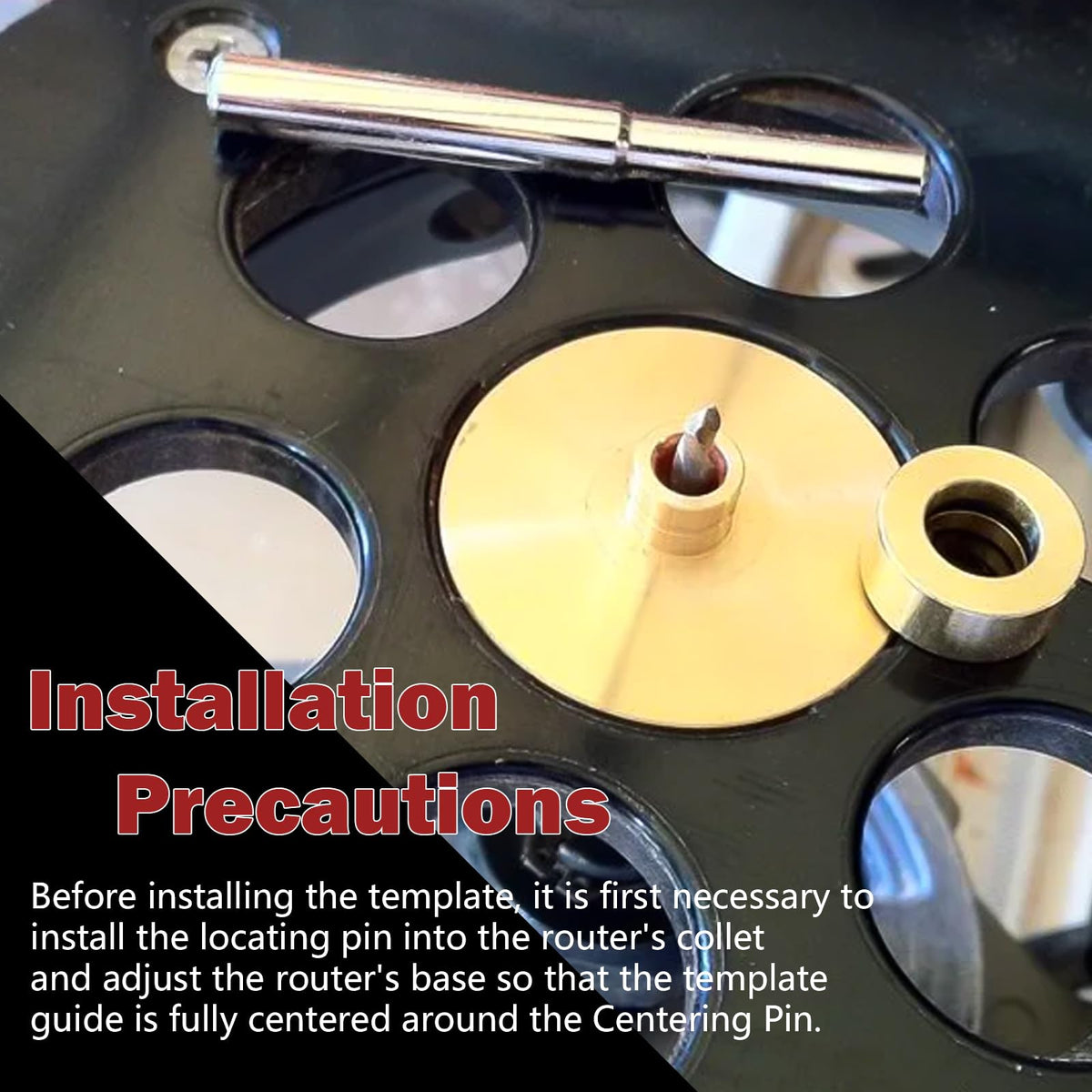 Router Inlay Bushing Kit Replacement for Router Template Guide Set Solid Brass Router Inlay Kit 71333 Fits for 1/4 Router Templates for Wood.