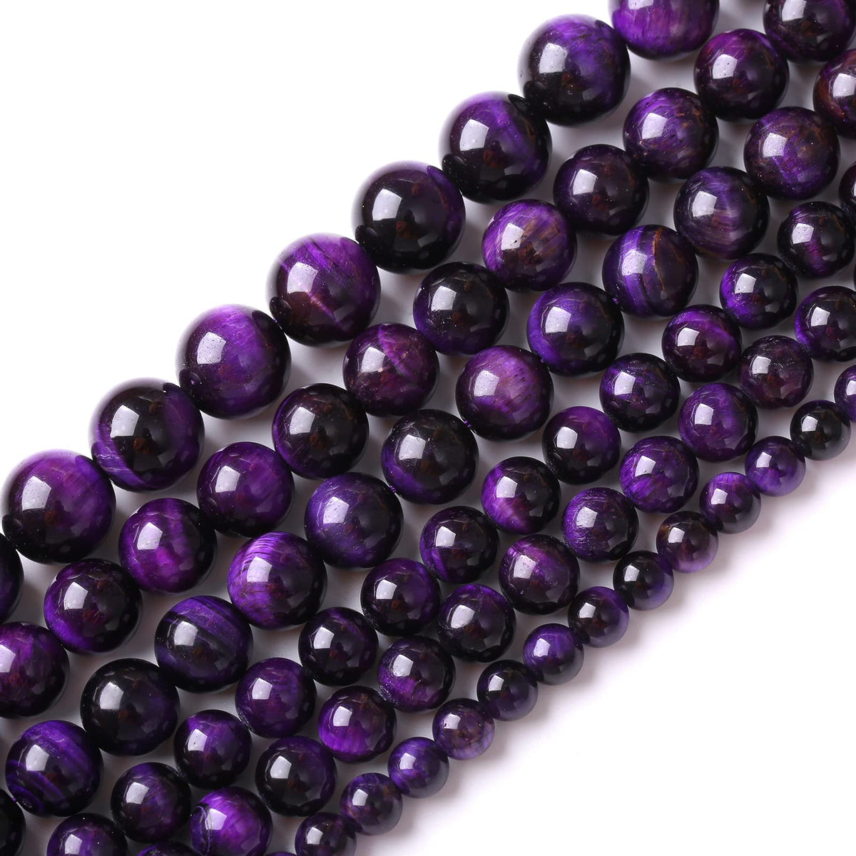 6mm 60pcs A+ Natural Purple Tiger Eye Stone Beads Round Spacer Loose Beads for Jewelry Making DIY Bracelet Necklace 15" Inch