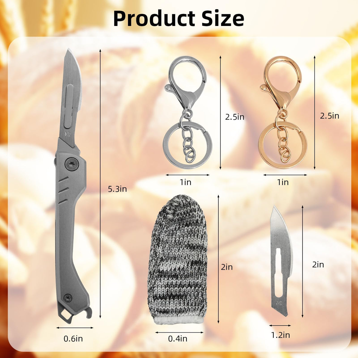 Muomdid 2-Piece Folding Bread Lame Set with 20 Sharp Carbon Steel Blades, Sturdy Box & Protective Accessories - Perfect for Sourdough Scoring & Artisan Bread Baking (Silver & Gold)