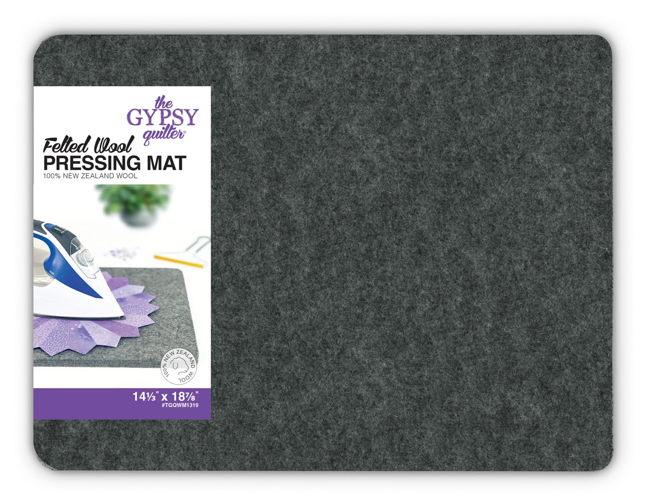 Gypsy Quilter Wool Pressing Mat 14-1/3in Wide x 18-7/8in Long x 1/2in Thic