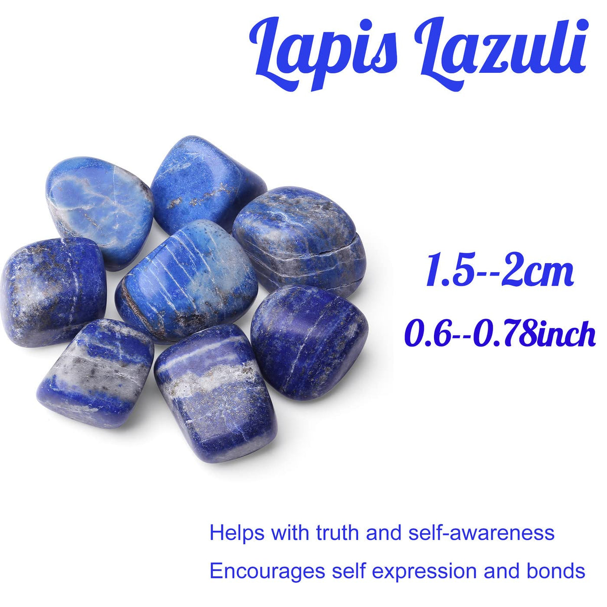 Lapis Lazuli Tumbled Polished Natural Healing Crystals Stones Bulk Stones Crystal for Energy Reiki Tumbling Cabbing Balancing Decoration Gemstones Crystal Healing Meditation Therapy Gift