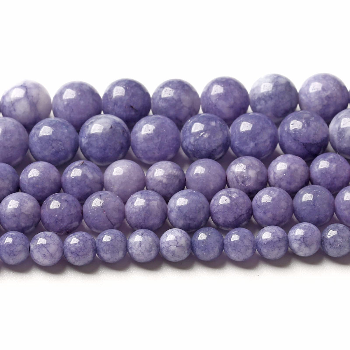 10MM 38PCS Lavender Purple Chalcedony Stone Loose Beads for Jewelry Making DIY Bracelet Necklace