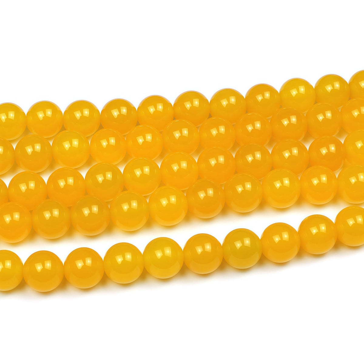 MJDCB 7A Round Natural Yellow Agate Beads Stone Loose Beads for Necklace Bracelet Charms Jewelry Making 15"(8mm)