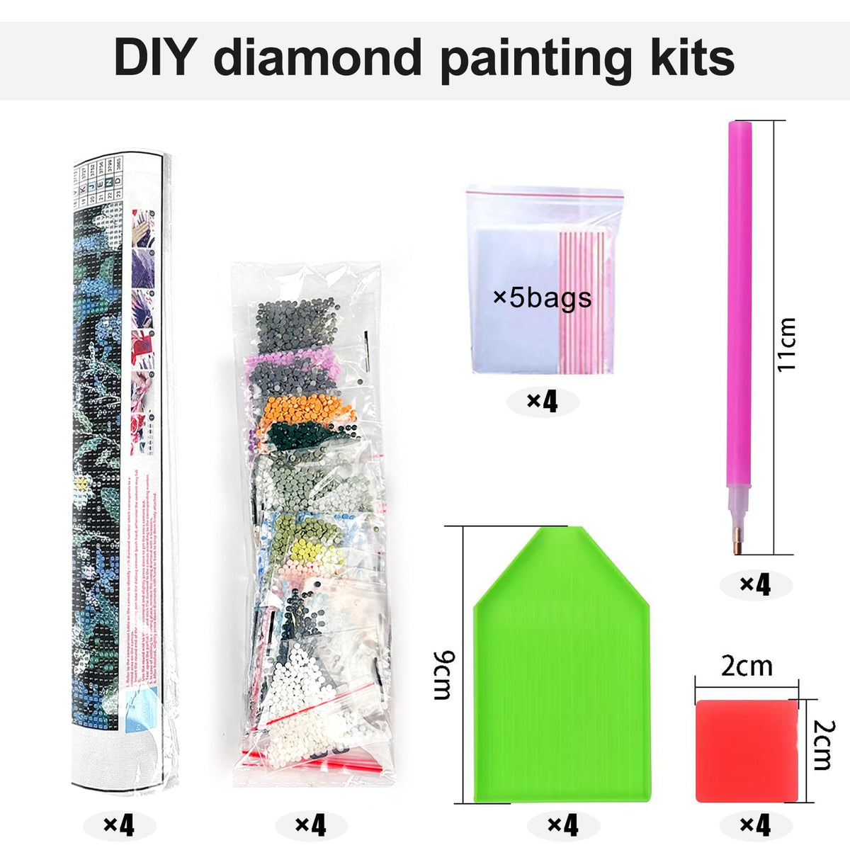 4 Pack Pink Coquette Diamond Art Kits for Adults, 5D DIY Bow Diamond Painting Kits for Beginner, Diamond Dots Full Drill Crafts for Gem Art Dot Art for Adults Home Wall Decor for Teens Girls 10x12in
