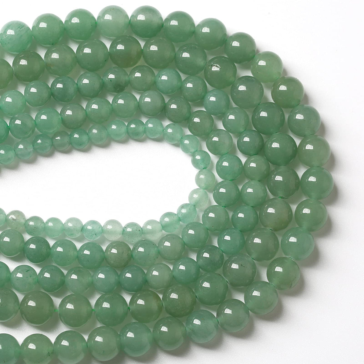 160PCS 4MM Natural Stone Green Aventurine Gemstone Loose Beads for Jewelry Making DIY Bracelet