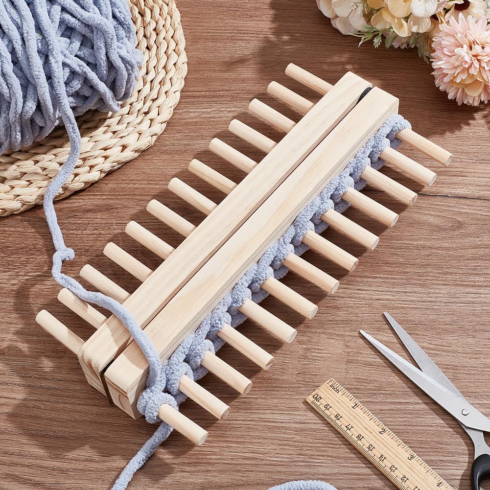PH PandaHall Wooden Knitting Loom Chunky Blanket Kit Foldable Knitting Board Yarn Crochet Loom Portable Wood Looms Frame for Blankets Weaving DIY Hand Yarn Crafts Beginners Gifts Home Decor