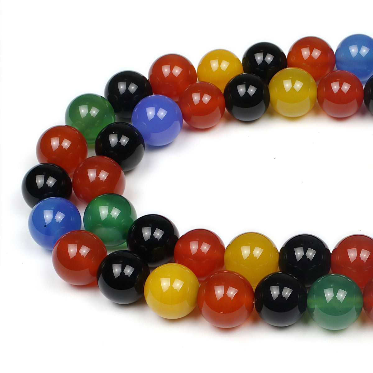 MJDCB AAA Natural Multicolor Agate Beads Round Colorful Stone Energy Healing Beads for DIY Necklace Bracelat Jewelry Making Strand 15" (4mm)