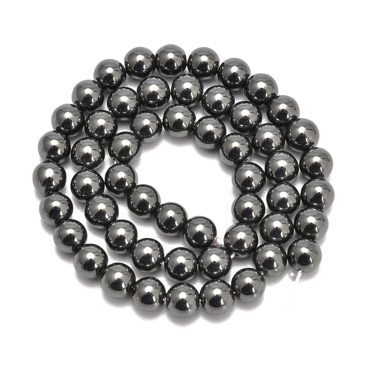 jodaying 10mm Grey Hematite Smooth Round Natural Gematone Loose Beads for Jewelry Making DIY Findings 1 Strand 15"