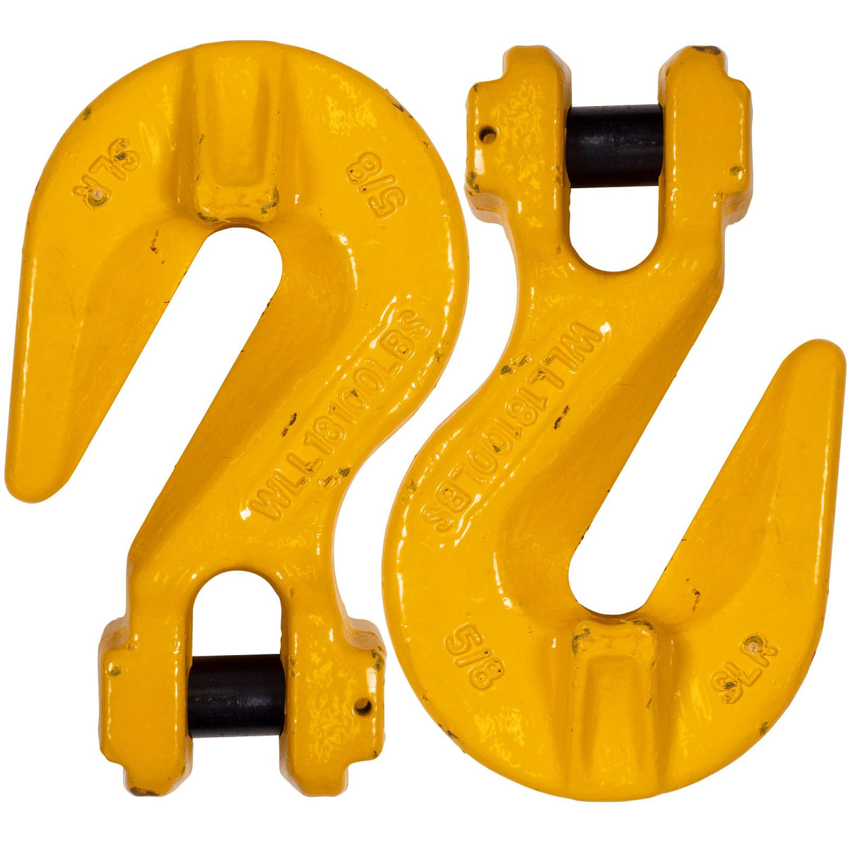 US Cargo Control 5/8 Inch Clevis Grab Hooks (2-Pack), G80 Chain Hooks, 18,100 LBS Working Load Limit, Chain Clevis Hooks for Lifting, Hauling, Towing, Trailers, & Chain Binders
