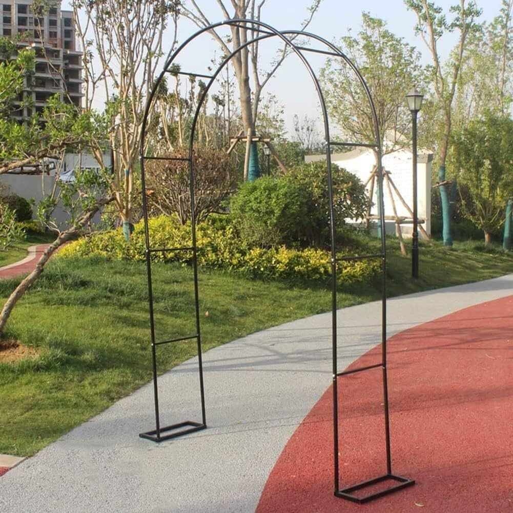 Metal Wedding Garden Arch Background Frame for Indoor and Outdoor Party Decorations (Black W1.4M*H2.3meters)