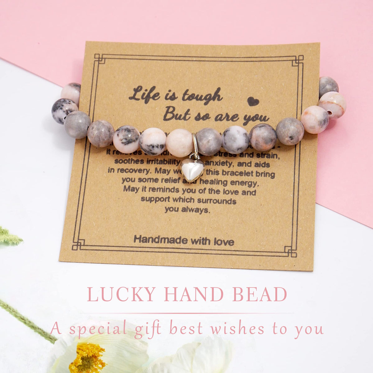 KORATER Get Well Soon Gifts for Women,Natural Stone Healing Bracelet, Inspirational Gifts for Women Teen Girls