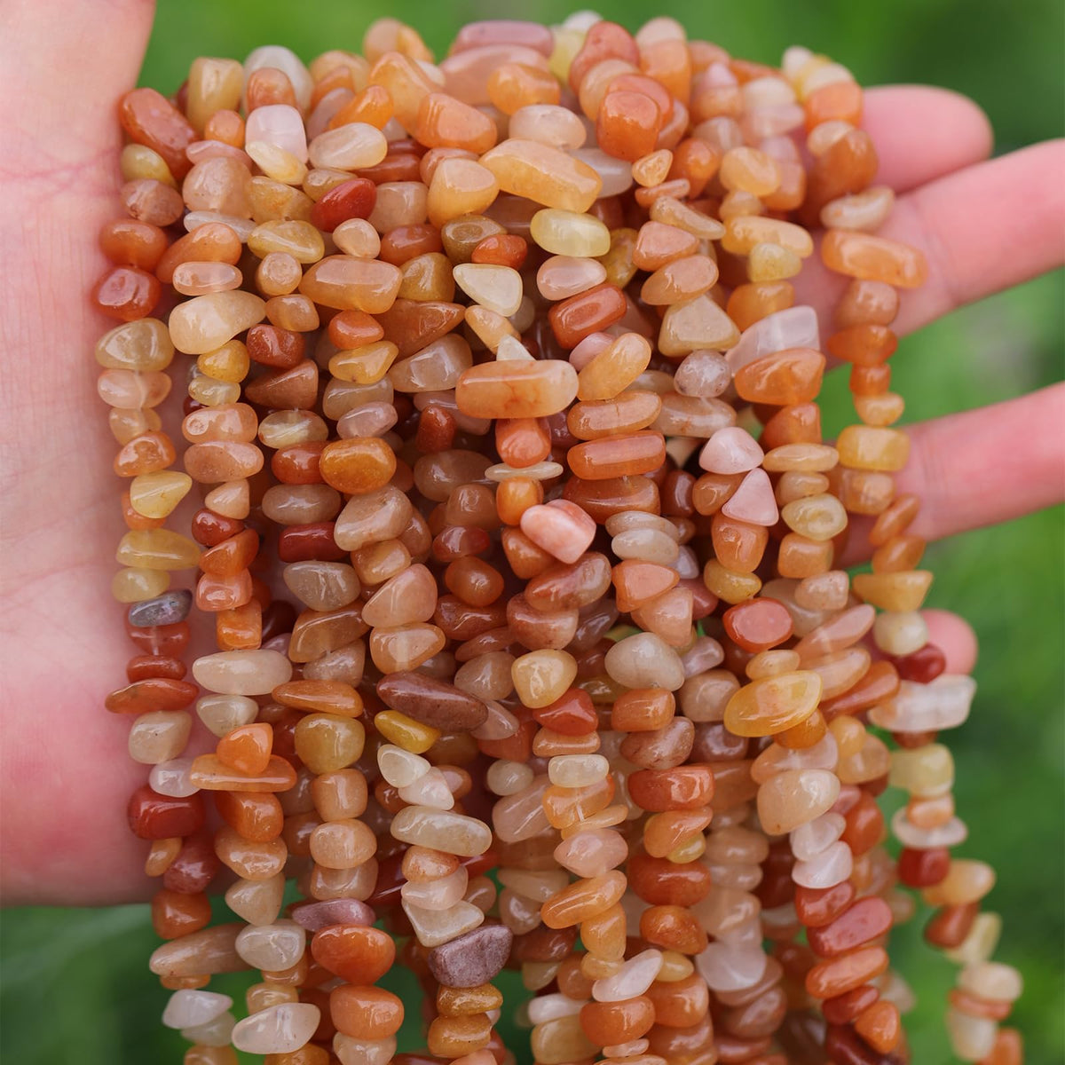 400pcs Natural Chip Stone Beads for Jewelry Making Red Aventurine 5-8mm Irregular Gemstones Healing Crystal Loose Rocks Bead Hole Drilled for Ring Earrings Necklace Bracelet Making DIY Art Crafts